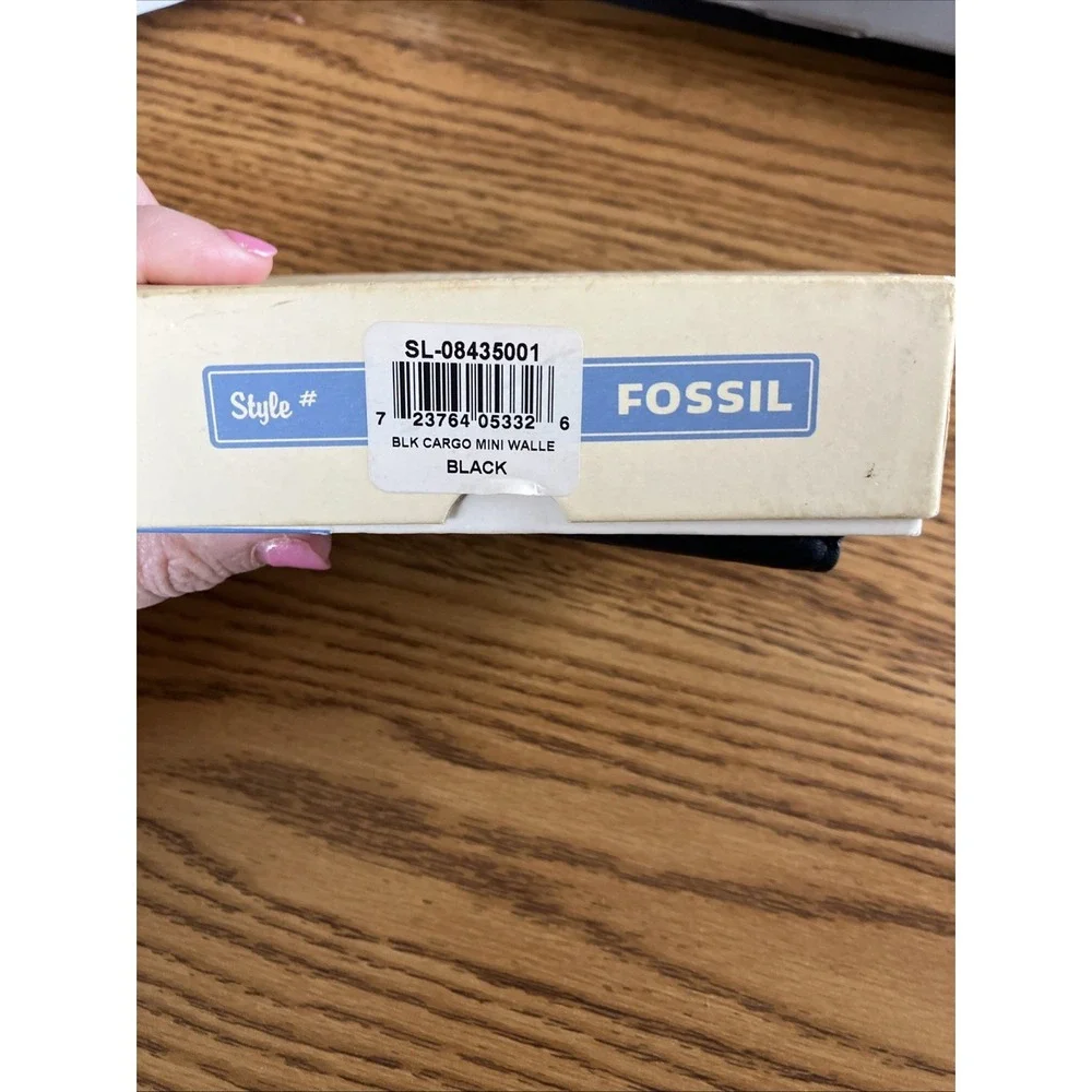 Fossil Black Cargo Mini Wallet SL-08435001 New‎ In gift box Retro elegance